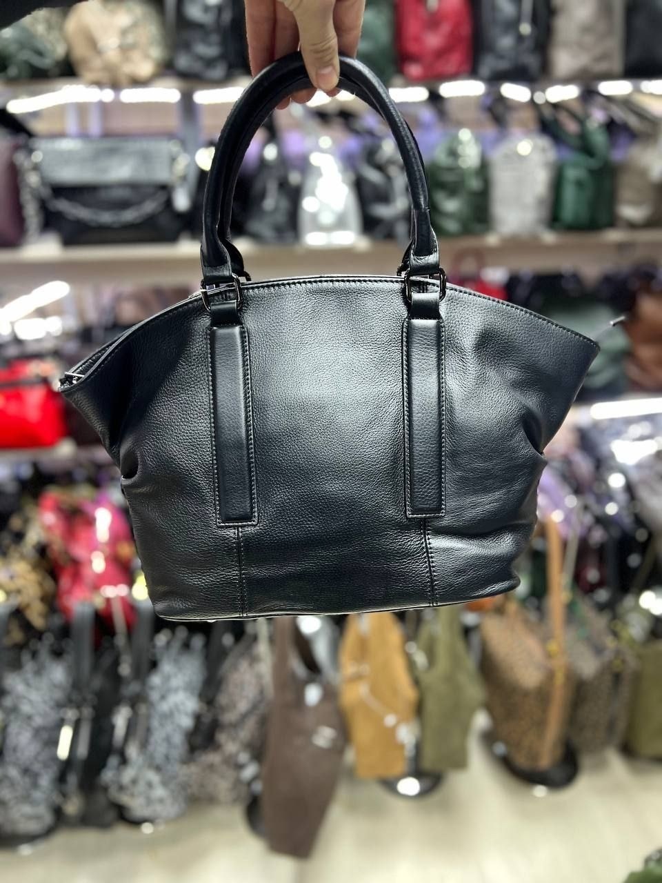 женская сумка саквояж из натуральной кожи,сумка женская,сумка,женская кожаная сумка,сумка женская черная