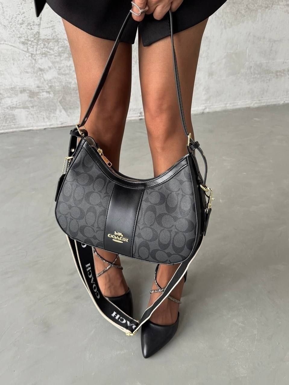 сумка багет coach,сумка coach coach цвет бежевый,сумка coach,женская сумка coach,coach сумка на плечо