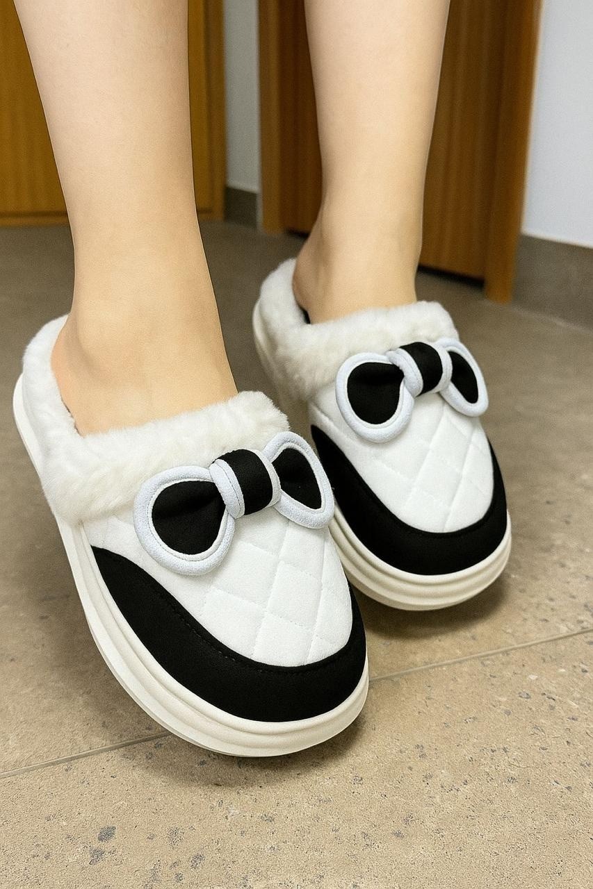 тапочки домашние женские,домашние тапочки,женские теплые домашние тапочки-ботинки с бантом,тапочки модные,тапочки женские