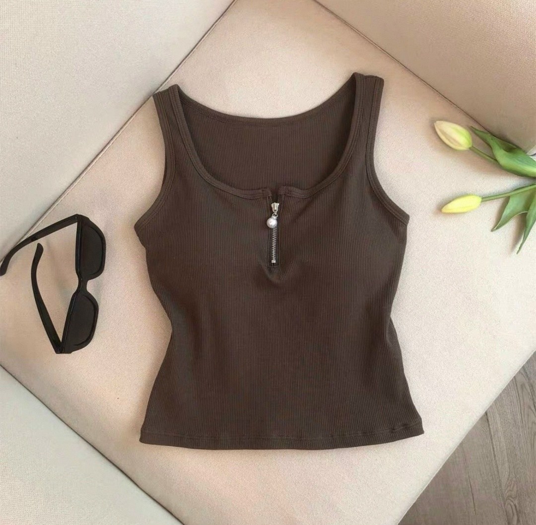 женская майка,женский топ,трикотажная майка,трикотажная майка на молнии,майка вязаная