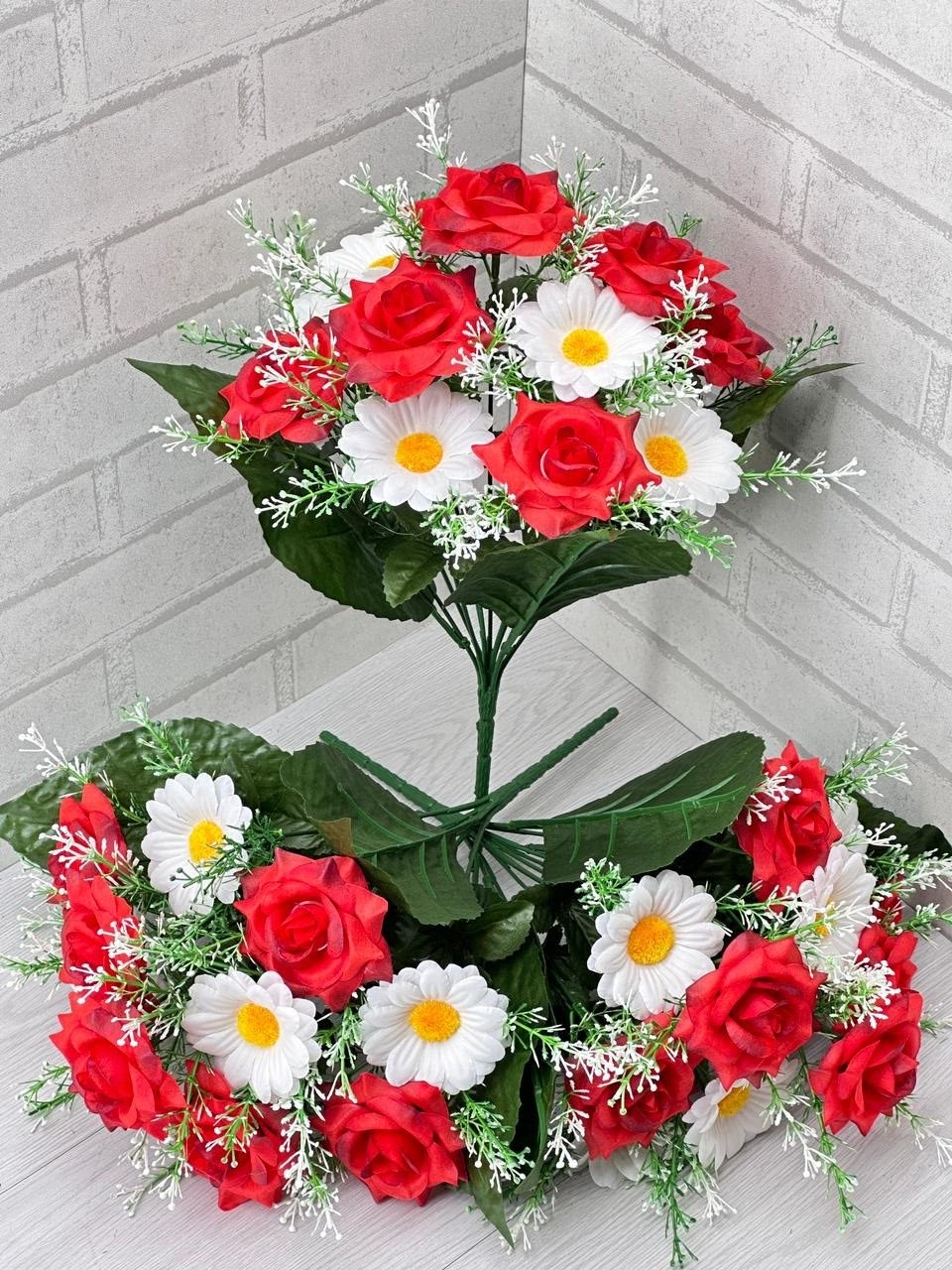 розы с ромашкой искусственные букет цена,цветок искусственная,роза искусственная,цветы искусственные розы 10 шт,букет 💐