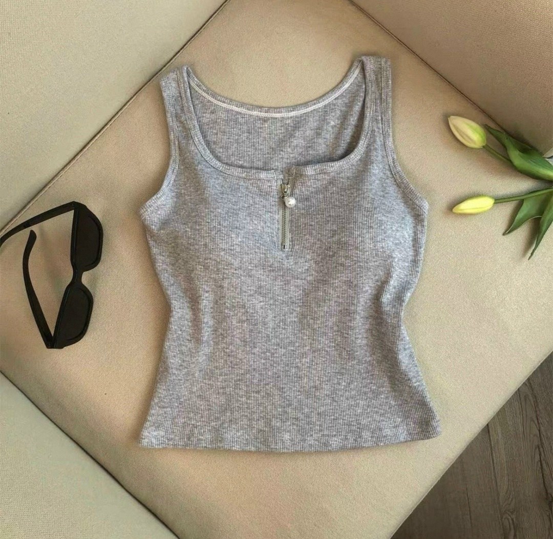 женская майка,женский топ,трикотажная майка,трикотажная майка на молнии,майка вязаная