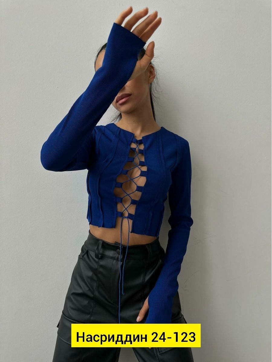кофта синия,женская кофта,кофта с завязками,кофточка