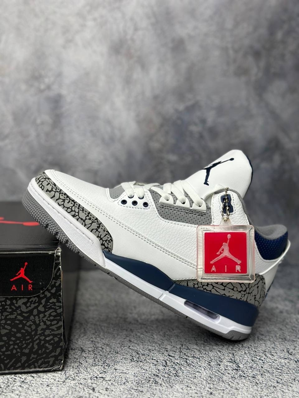 nike air jordan 3 retro,кроссовки air jordan 3 retro 'midnight navy' белый,nike air jordan 3,кроссовки,air jordan 3