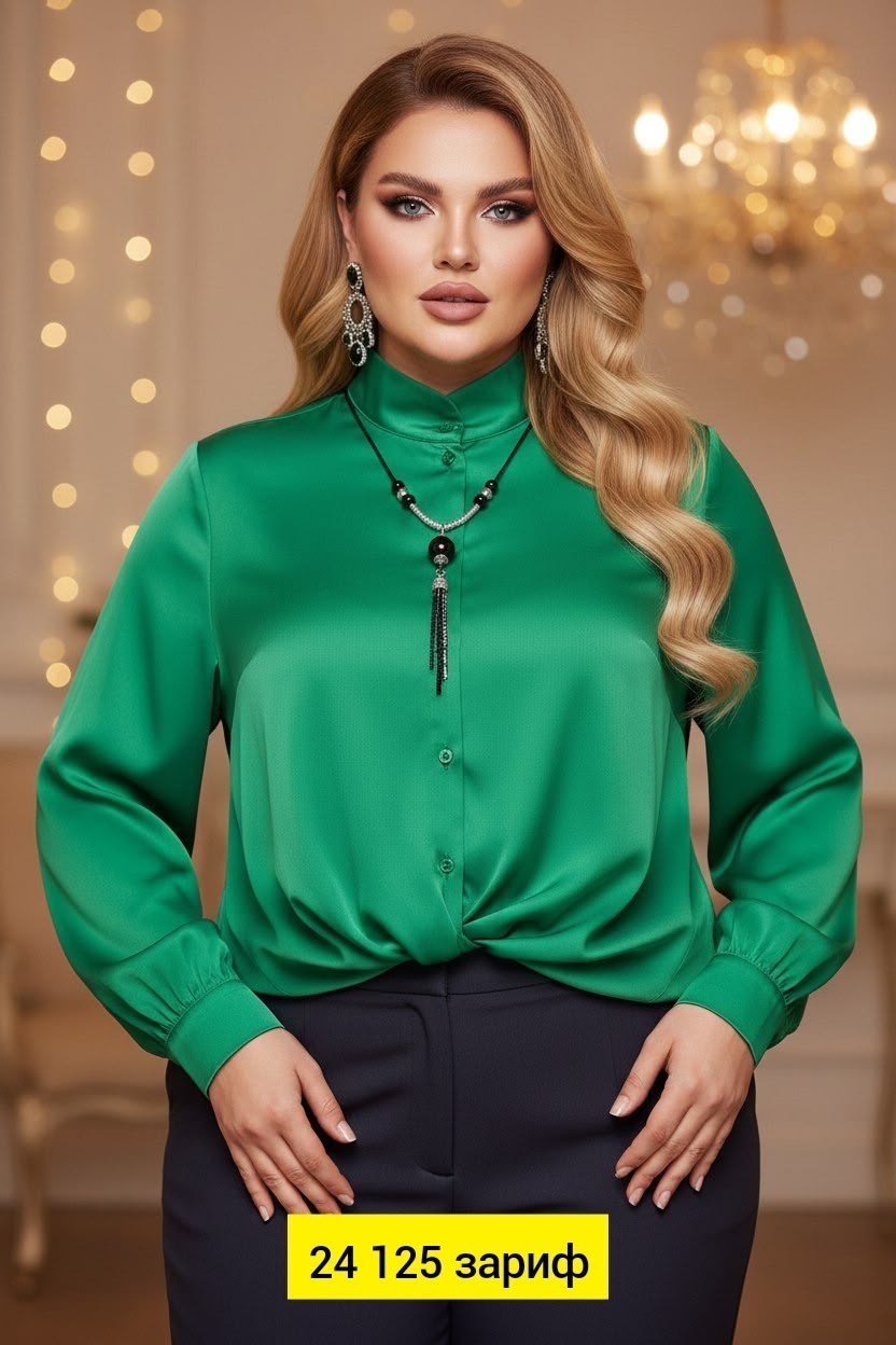 блузка женский изумрудный полиэстер эластан,блузка зеленая,стильная блуза,женские блузки больших размеров,блузка женская
