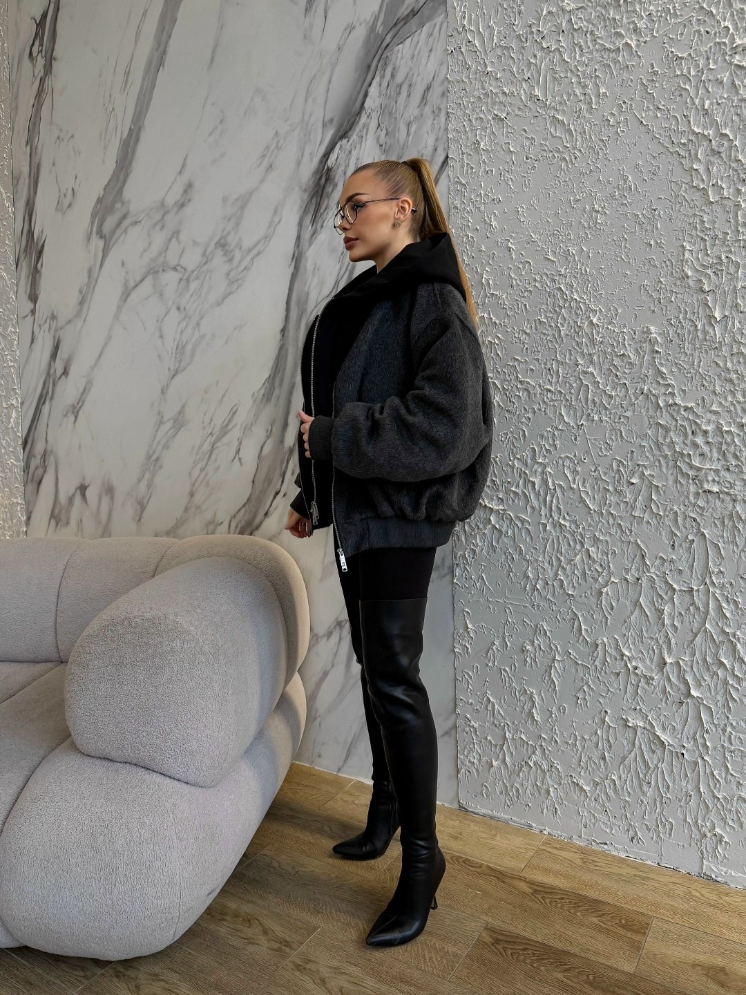 толстовка на молнии из футера 3х нит.начес серая,зип худи оверсайз с капюшоном на молнии asyuta,толстовка на молнии из футера 3х нит.начес серый макси,зип худи оверсайз на молнии теплая кофта с начесо