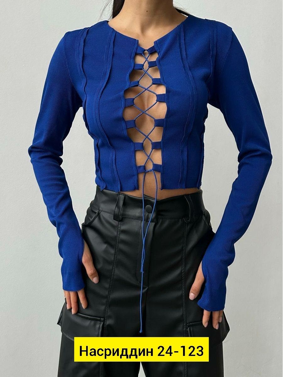 кофта синия,женская кофта,кофта с завязками,кофточка