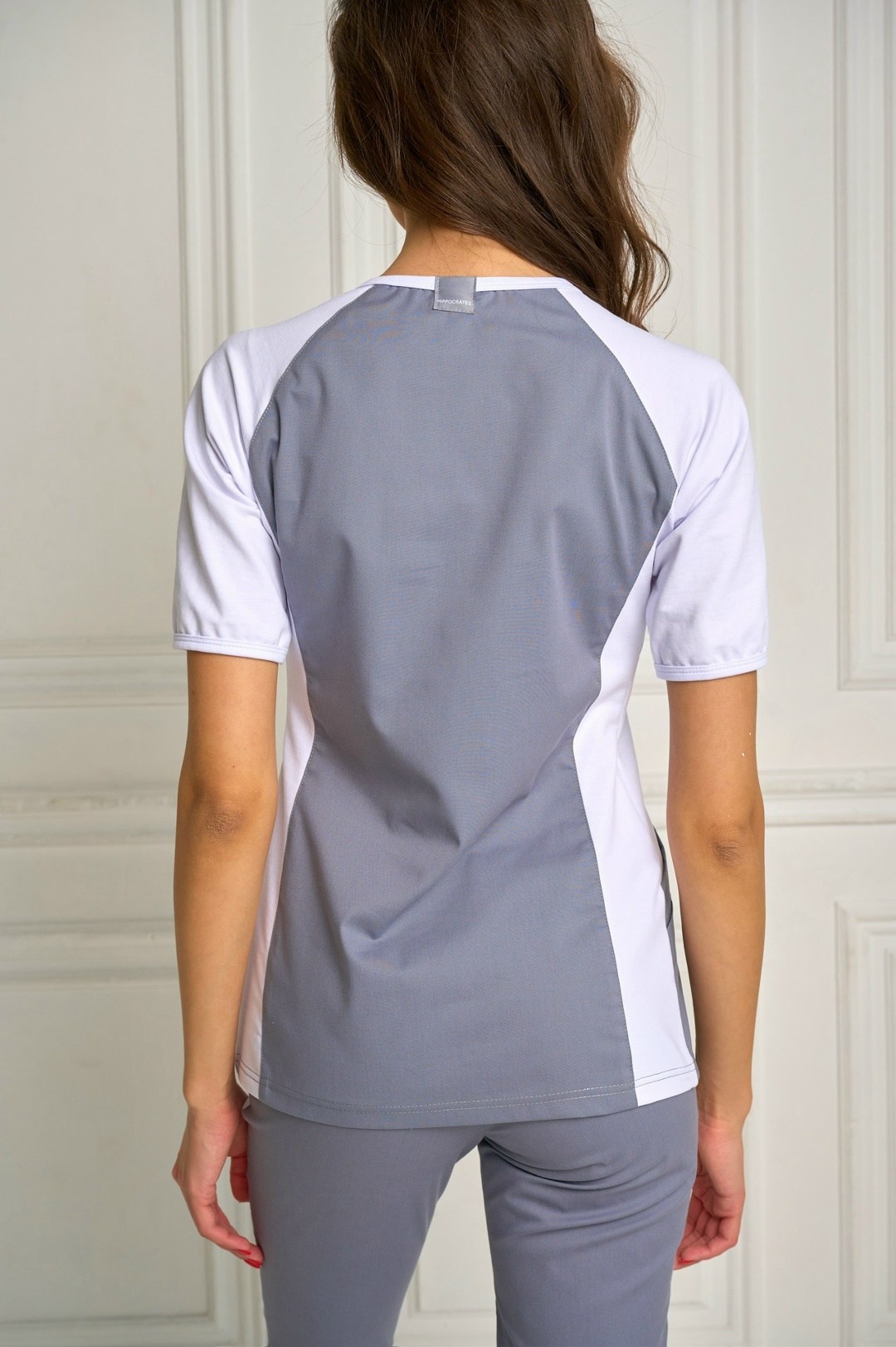 женский медицинский костюм,медицинский костюм,медицинский костюм женский медицинская одежда,медицинский костюм женский медэлита ткань тиси цвет серый с белым модель 265,костюм медицинский женский "мар