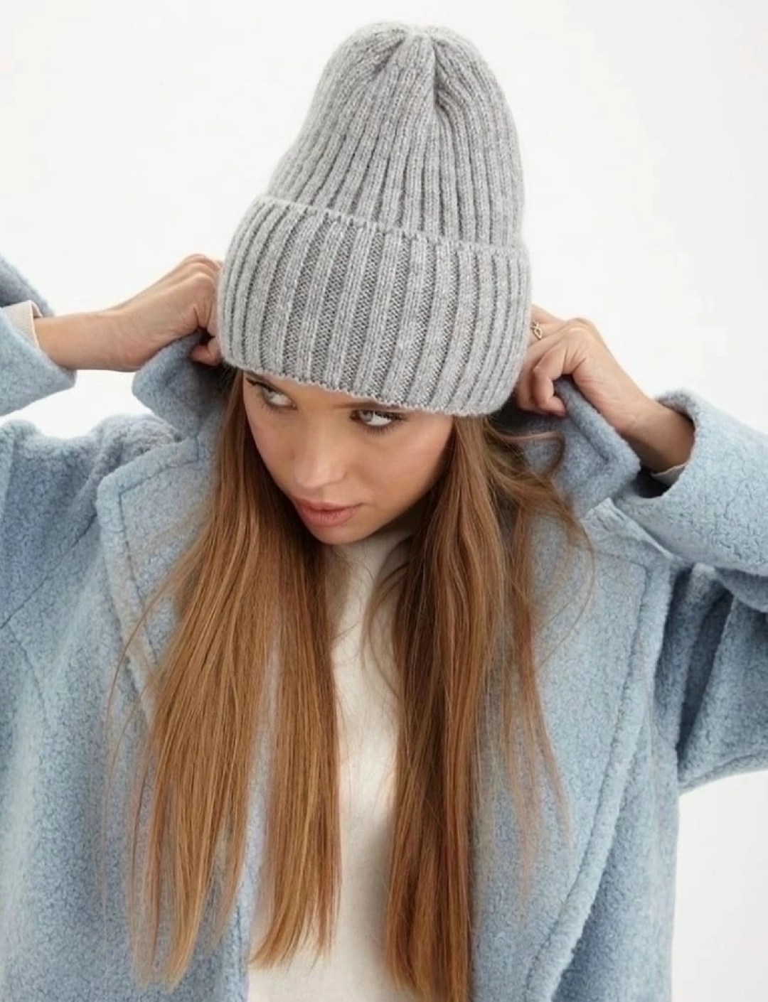 шапка бини зимняя,шапка женская зимняя из мохера,шапка для женщин шерсть,зимняя женская шапка bereg,шапка женская зимняя бини вязаная