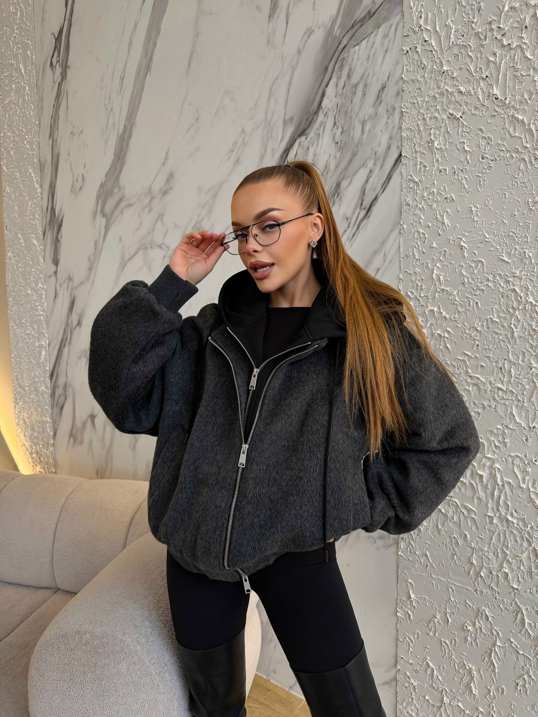 толстовка на молнии из футера 3х нит.начес серая,зип худи оверсайз с капюшоном на молнии asyuta,толстовка на молнии из футера 3х нит.начес серый макси,зип худи оверсайз на молнии теплая кофта с начесо