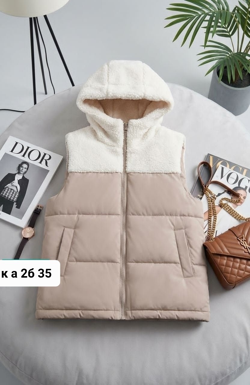 двухсторонняя жилетка женская,женская жилетка,жилетка,жилетка теплая,теплый жилет