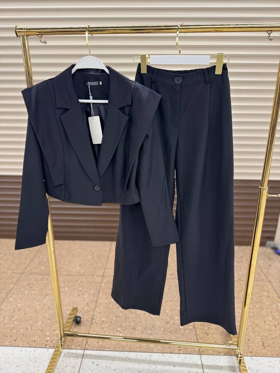 брючный костюм женский,костюм брючный,костюм женский с брюками палаццо,женский костюм брюки,костюм двойка брюки палаццо + укороченный пиджак