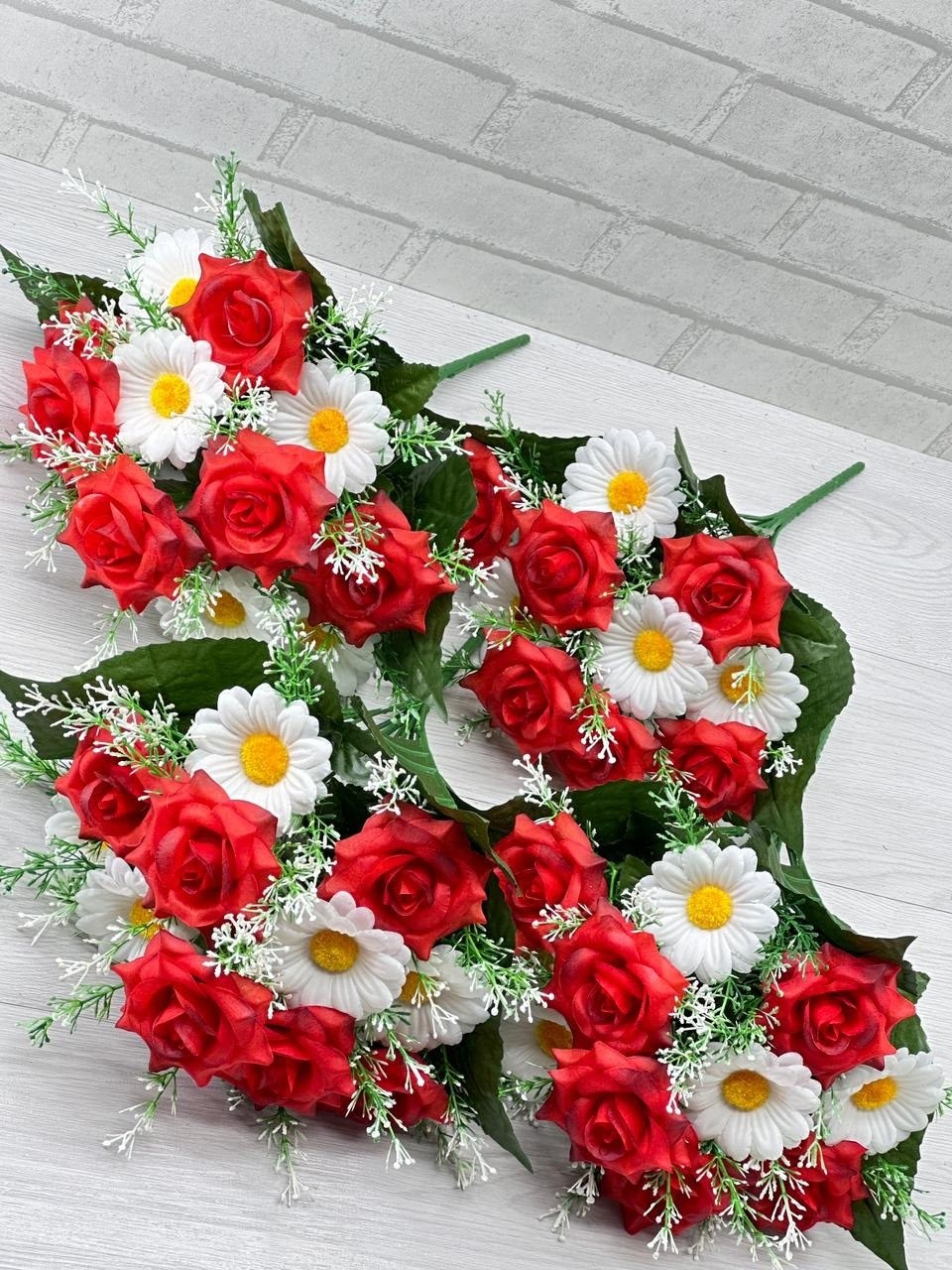розы с ромашкой искусственные букет цена,цветок искусственная,роза искусственная,цветы искусственные розы 10 шт,букет 💐