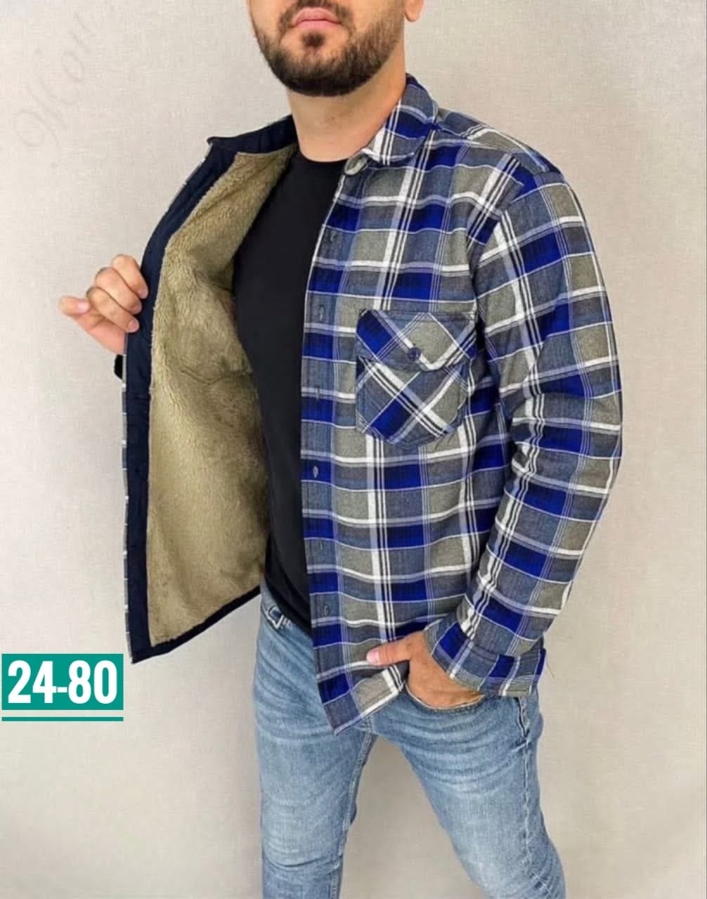 рубашка теплая на флисе,рубашка на меху,рубашка в клетку теплая h&h fashion,рубашка мужская утепленная,мужская клетчатая рубашка