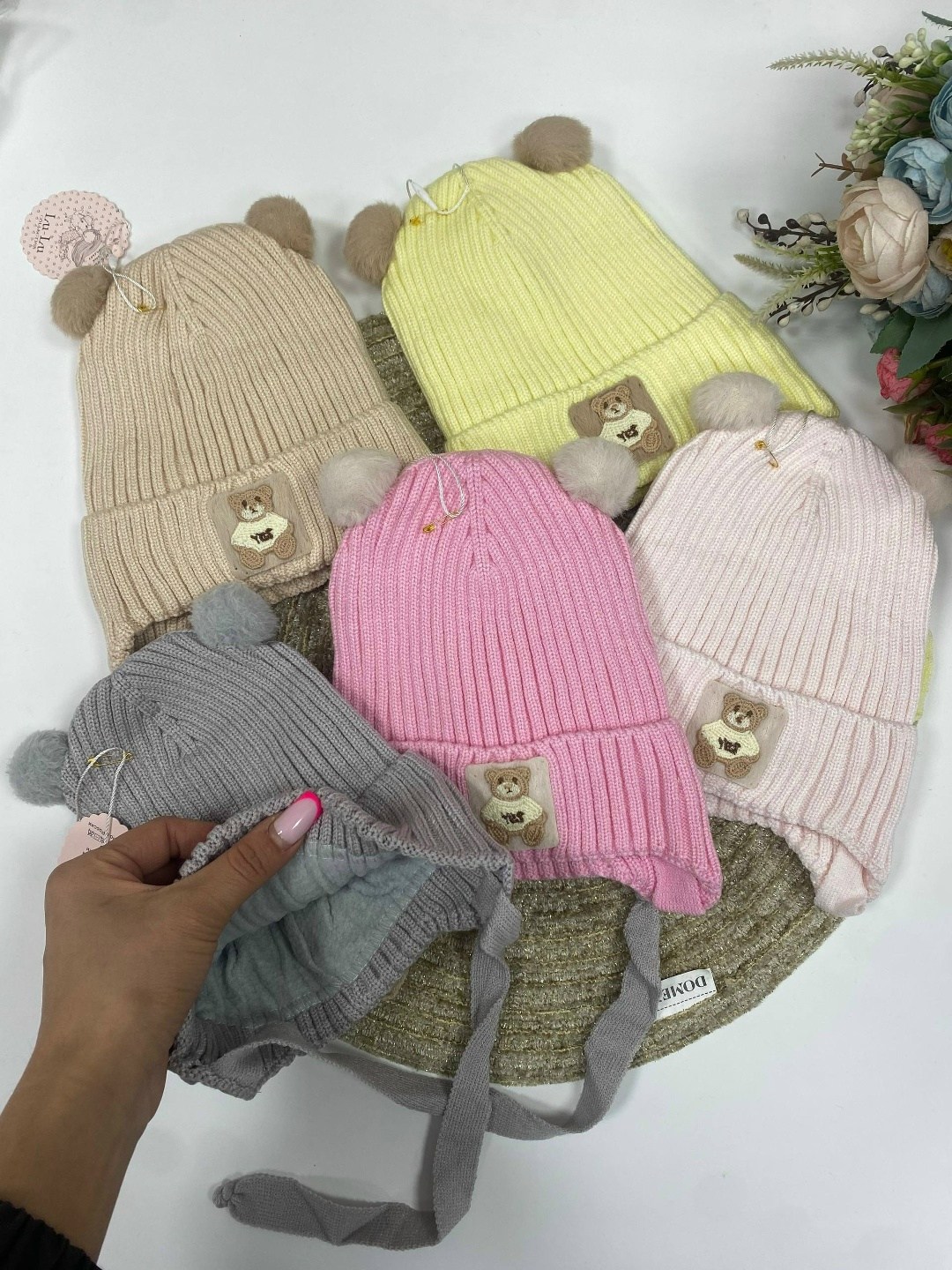 шапка для девочек теплая,шапка вязаная,детский шапка,шапка демисезонная,шапочка детская