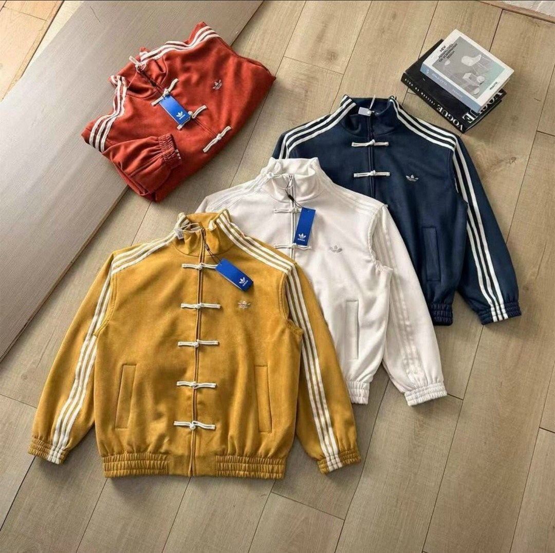 adidas мужская и женская классическая новая китайская замшевая куртка jy8276,adidas chinese new year jacket,адидас кофта в китайском стиле,адидас олимпийка
