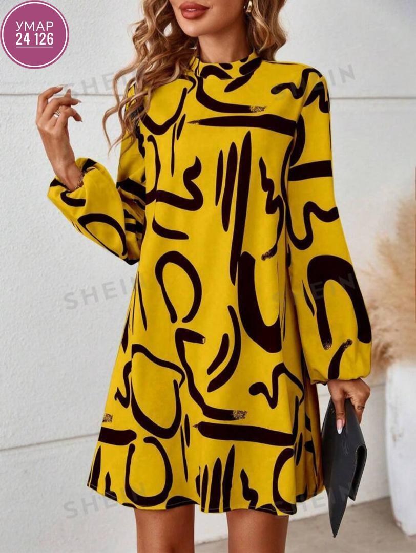 сток одежда,платье туника,платье желтый,женское платье,модное платье