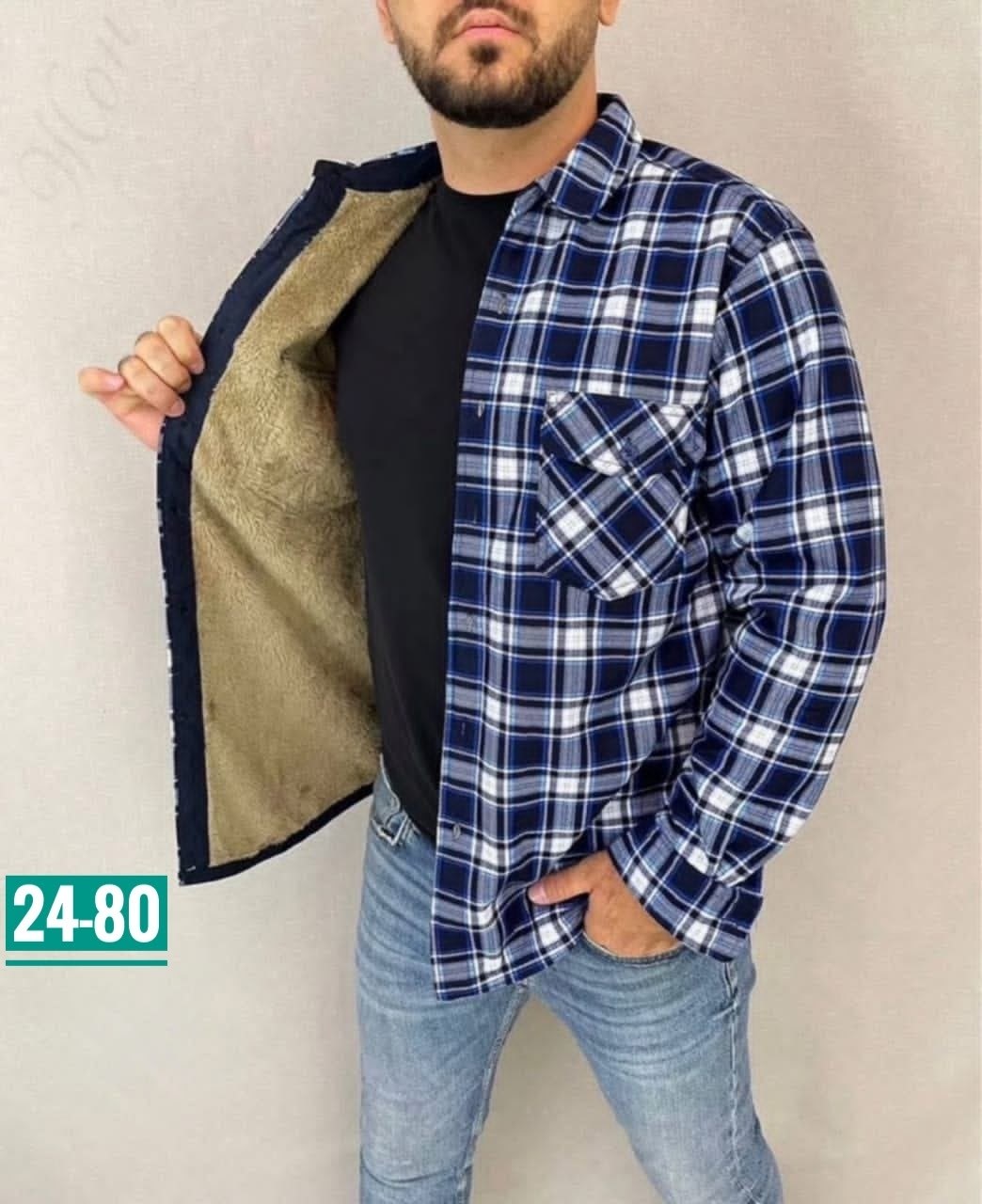 рубашка теплая на флисе,рубашка на меху,рубашка в клетку теплая h&h fashion,рубашка мужская утепленная,мужская клетчатая рубашка
