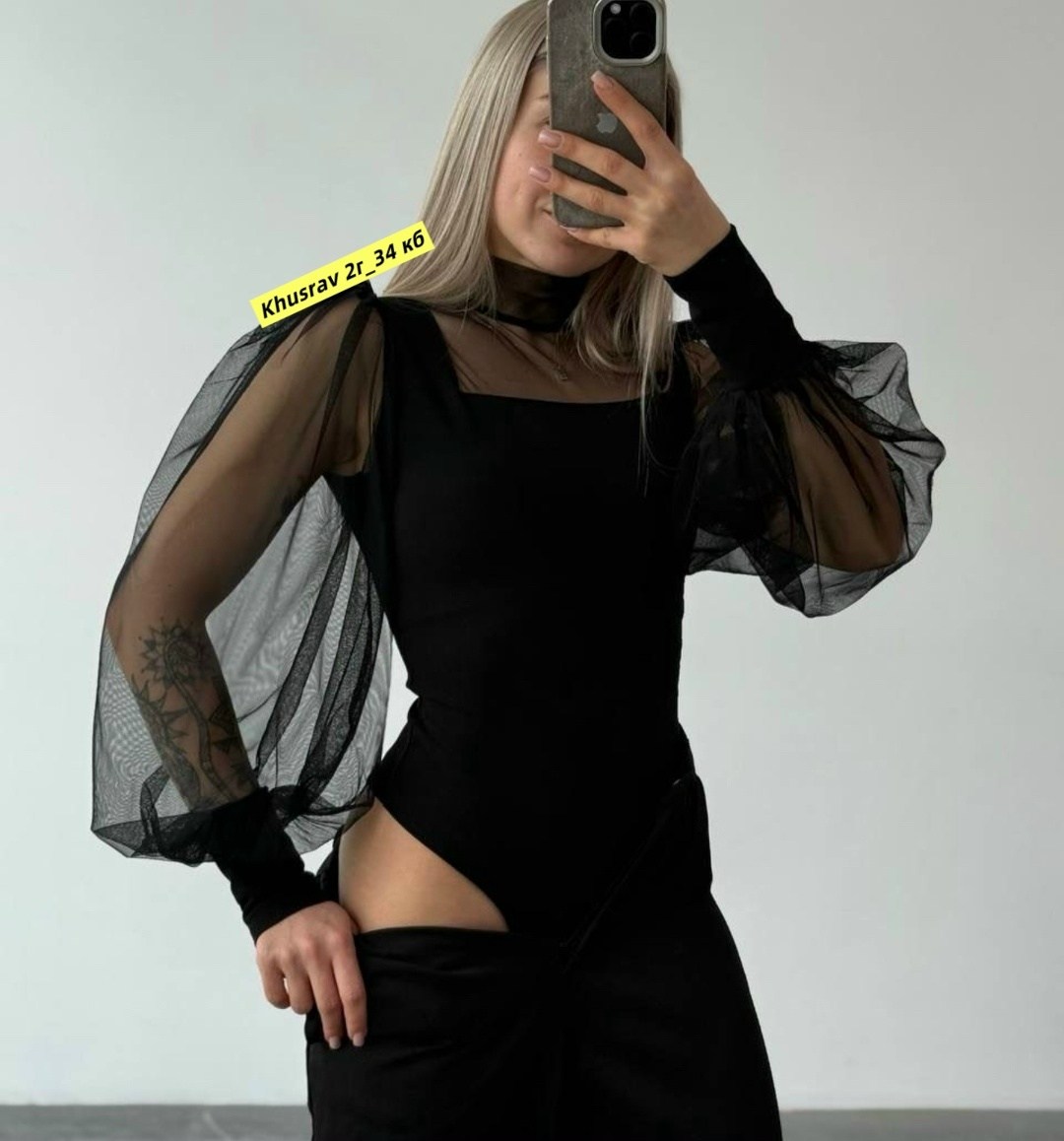 боди женское,блузка боди с длинным рукавом сетка sheilas цвет черный,боди с длинным рукавом,черное боди с длинным рукавом,боди с прозрачными рукавами