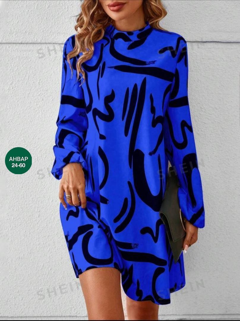 женское платье,модное платье,платье,женское платье с рукавами,платье с принтом