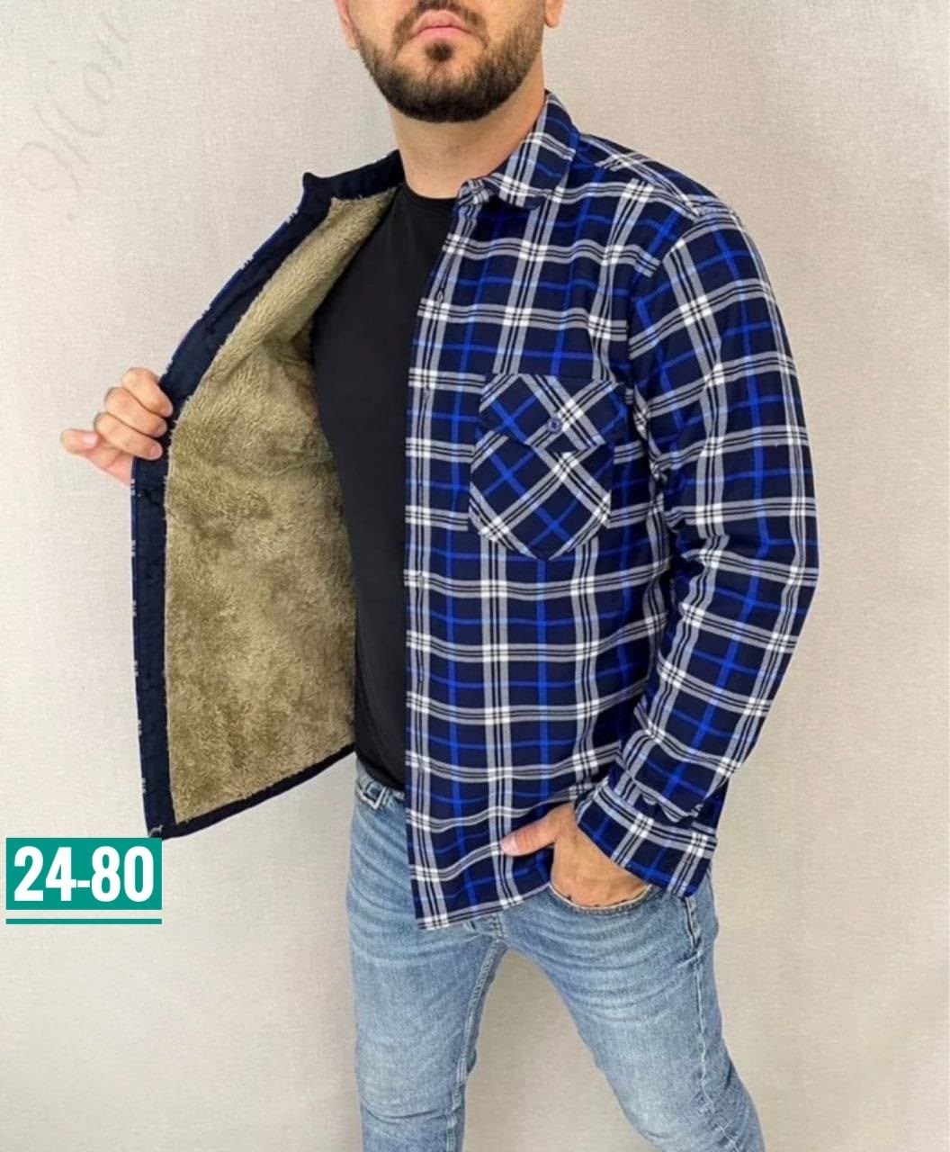 рубашка теплая на флисе,рубашка на меху,рубашка в клетку теплая h&h fashion,рубашка мужская утепленная,мужская клетчатая рубашка