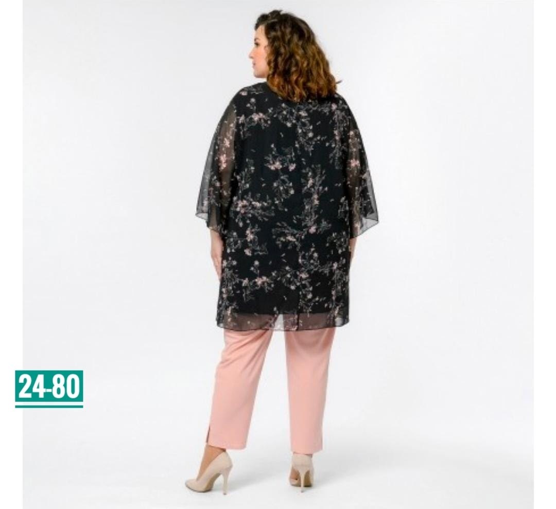 шифоновая туника больших размеров,шифоновые туники для полных,туника шифоновая для полных арт. 11272170,туника свободная шифон черный принт "пудровые цветы" больших размеров,платье шифоновое на вайлдб