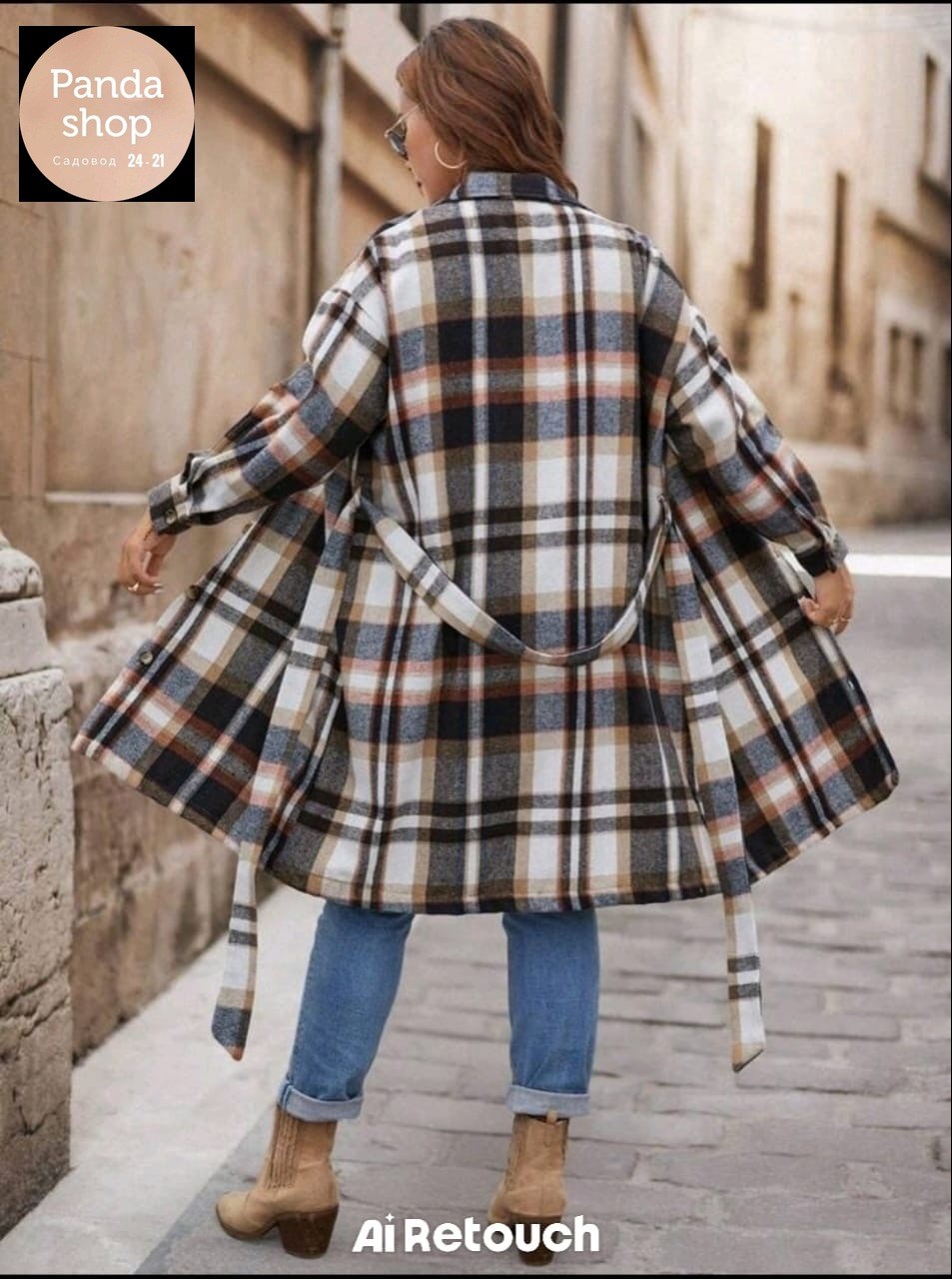 пальто в клетку,пальто в клетку удлиненное,женское универсальное пальто с отложным воротником, длинное шерстяное пальто в клетку,клетчатое пальто,женское кашемировое пальто в клетку