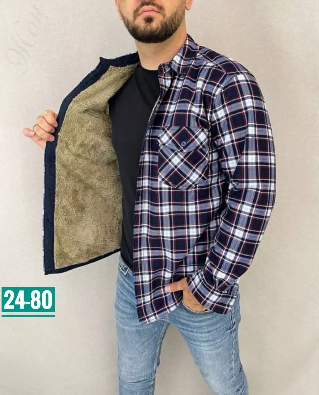 рубашка теплая на флисе,рубашка на меху,рубашка в клетку теплая h&h fashion,рубашка мужская утепленная,мужская клетчатая рубашка
