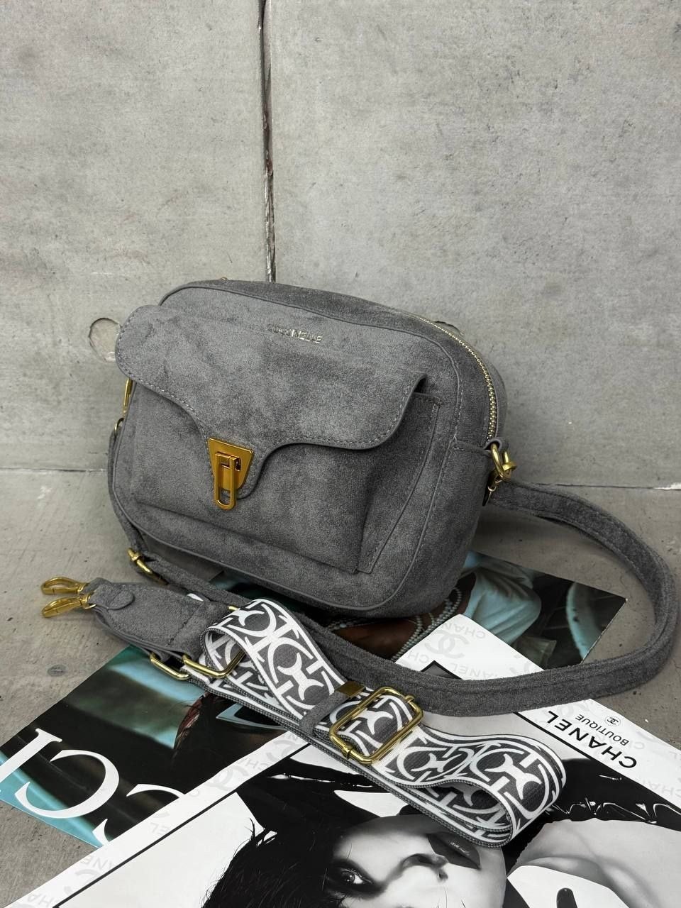 замшевая сумка,сумка,женская сумка,coccinelle arlettis suede,сумка coccinelle серая замша