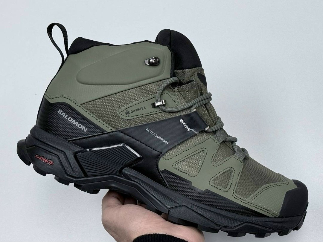 трекинговые ботинки salomon x ultra 4 mid gtx,salomon x ultra mid 4 gtx,ботинки salomon,мужские ботинки salomon x ultra 4 mid gtx "green" с мехом,salomon мужские кроссовки x ultra 4 gtx