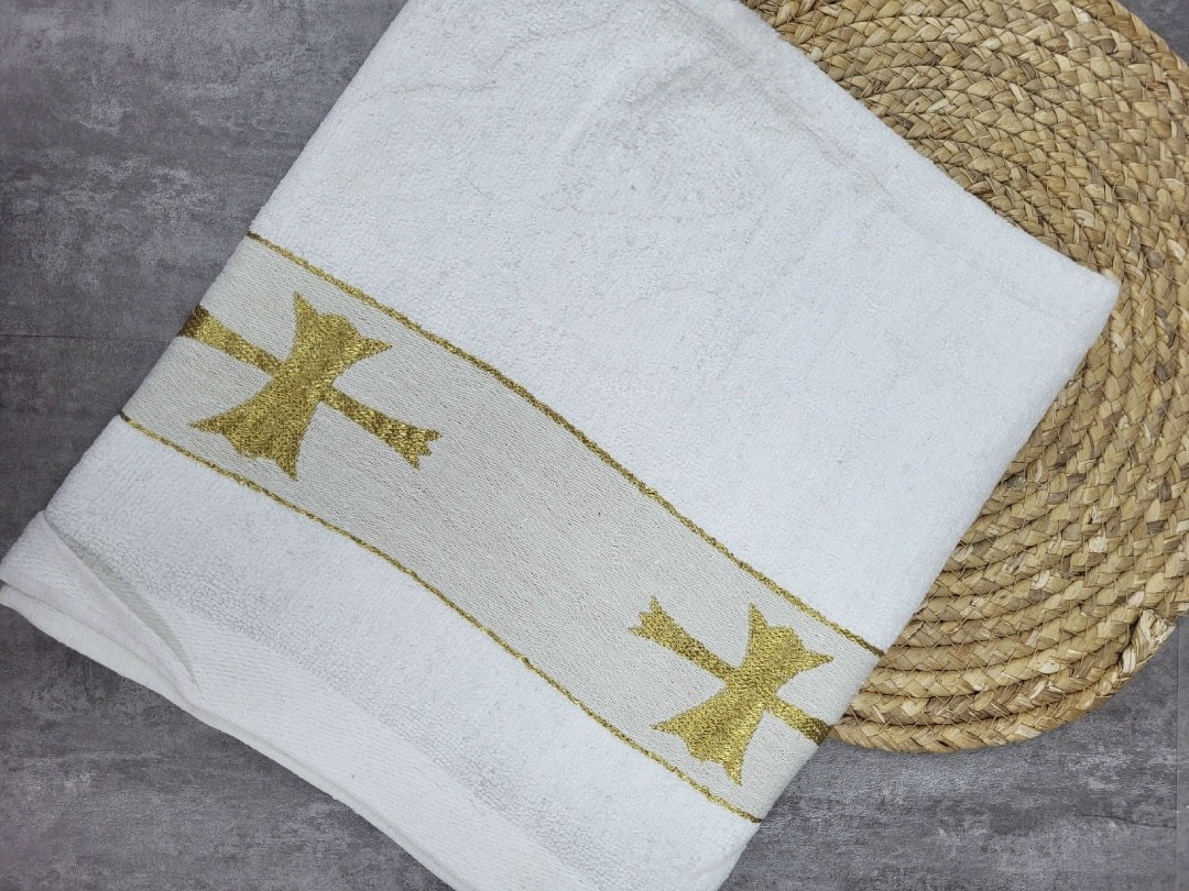 полотенце крестильное махровое,полотенце крестильное,полотенце для крещения,полотенце крыжма для крещения,крестильное полотенце для крещения