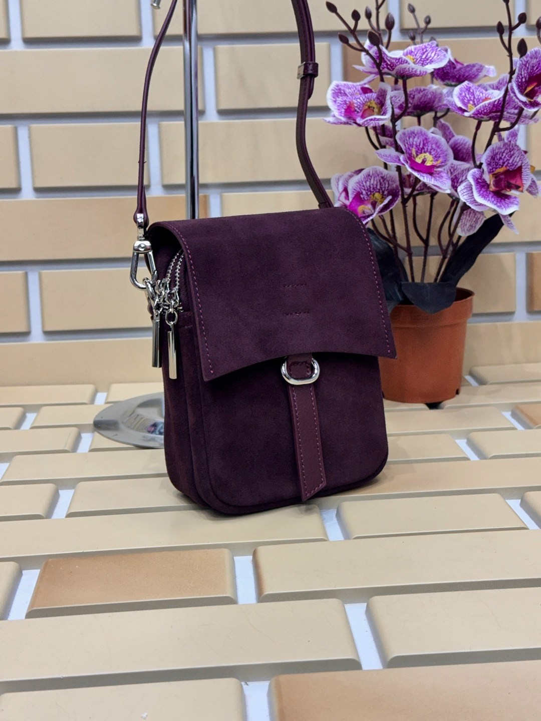 замшевая сумочка,замшевая сумка,сумка женская замшевая,женская сумка,сумка женская натуральная кожа и замша meyninger св3055 коричневый