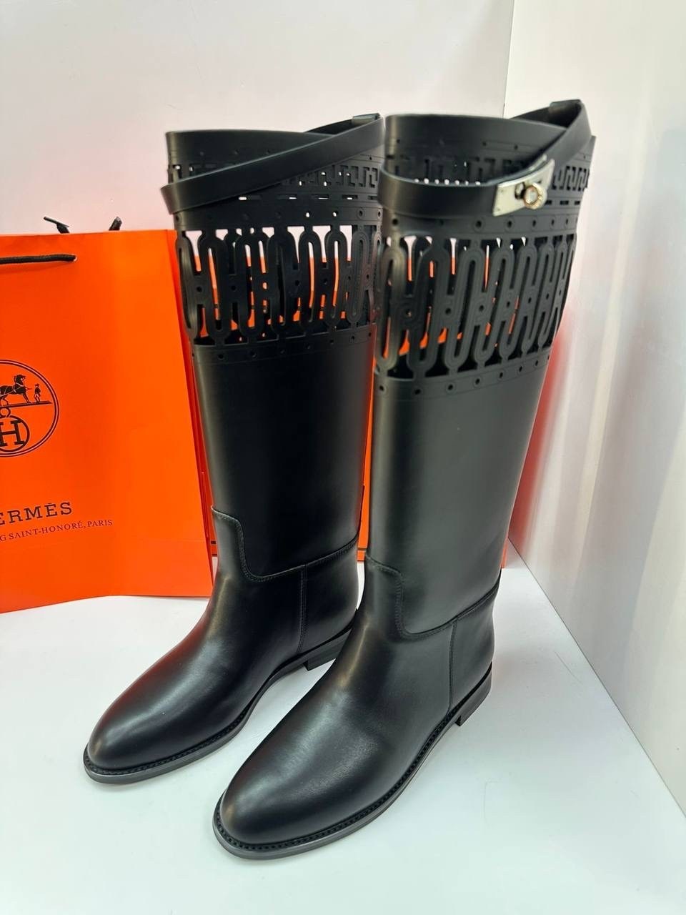 сапоги hermes,сапоги эрмес,сапоги hermes жокейские,сапоги hermes женские кожаные чёрного цвета,сапоги гермес