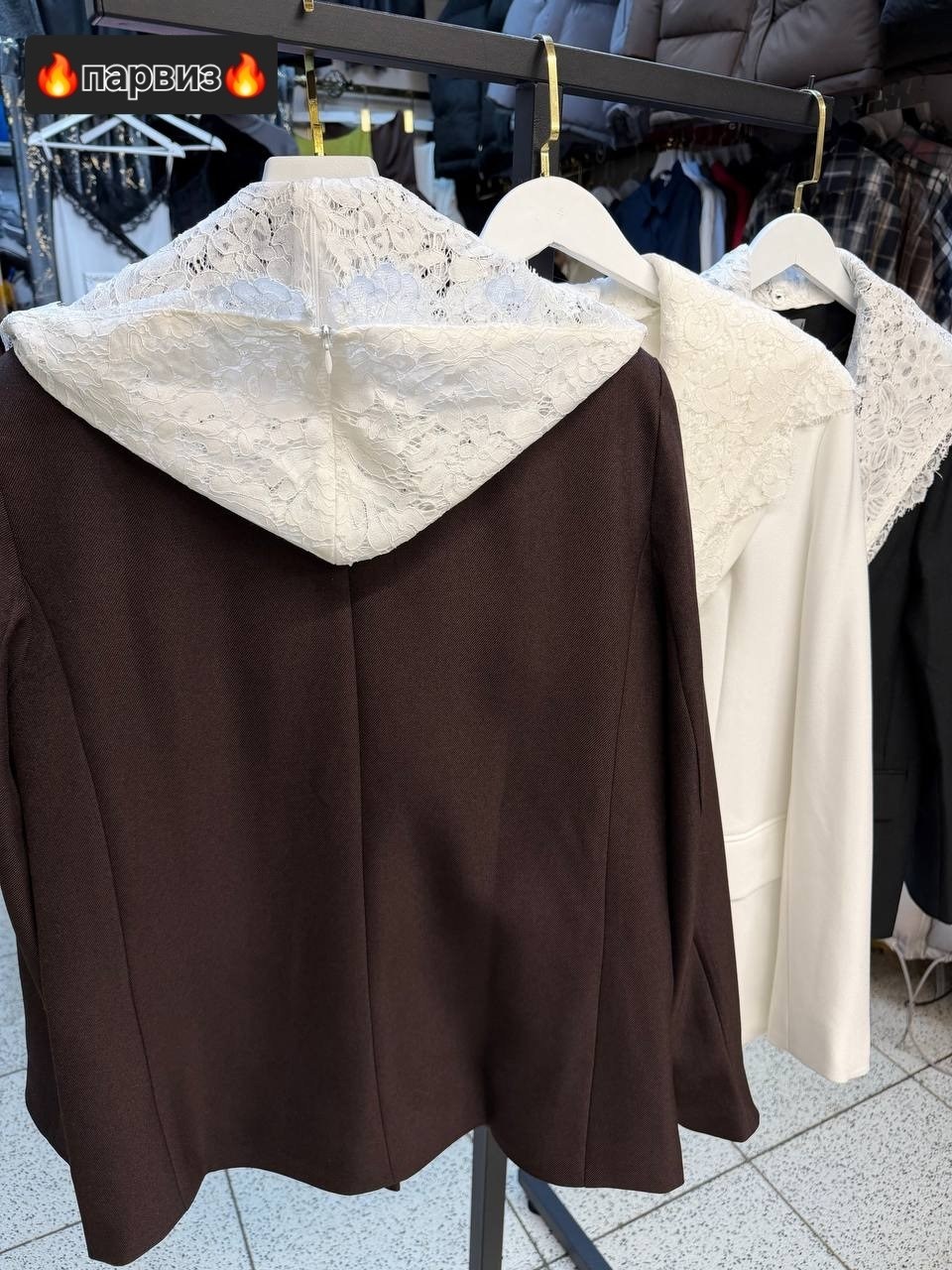 пиджак с кружевом женский,женская кофта,жакет,модные свитера,жакет 4forms однобортный приталенный на крючках горький шоколад