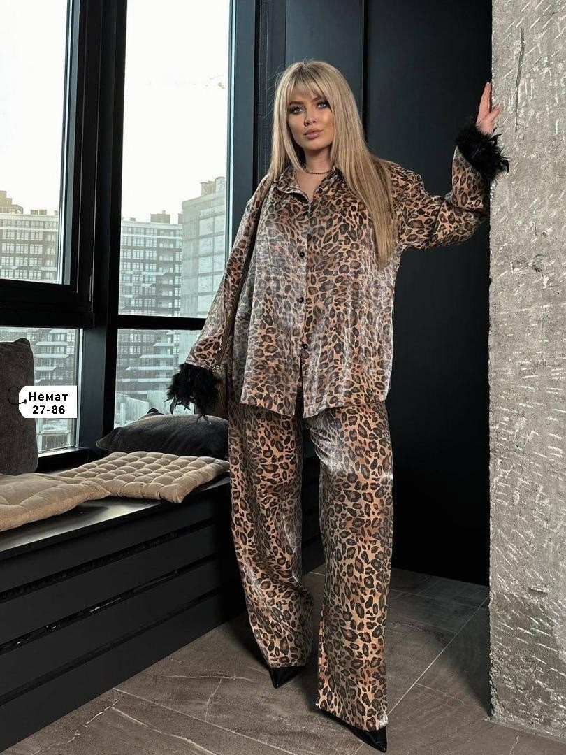 брючный костюм,брючный костюм с перьями,леопардовый костюм,костюм женский брючный,женский леопардовый костюм