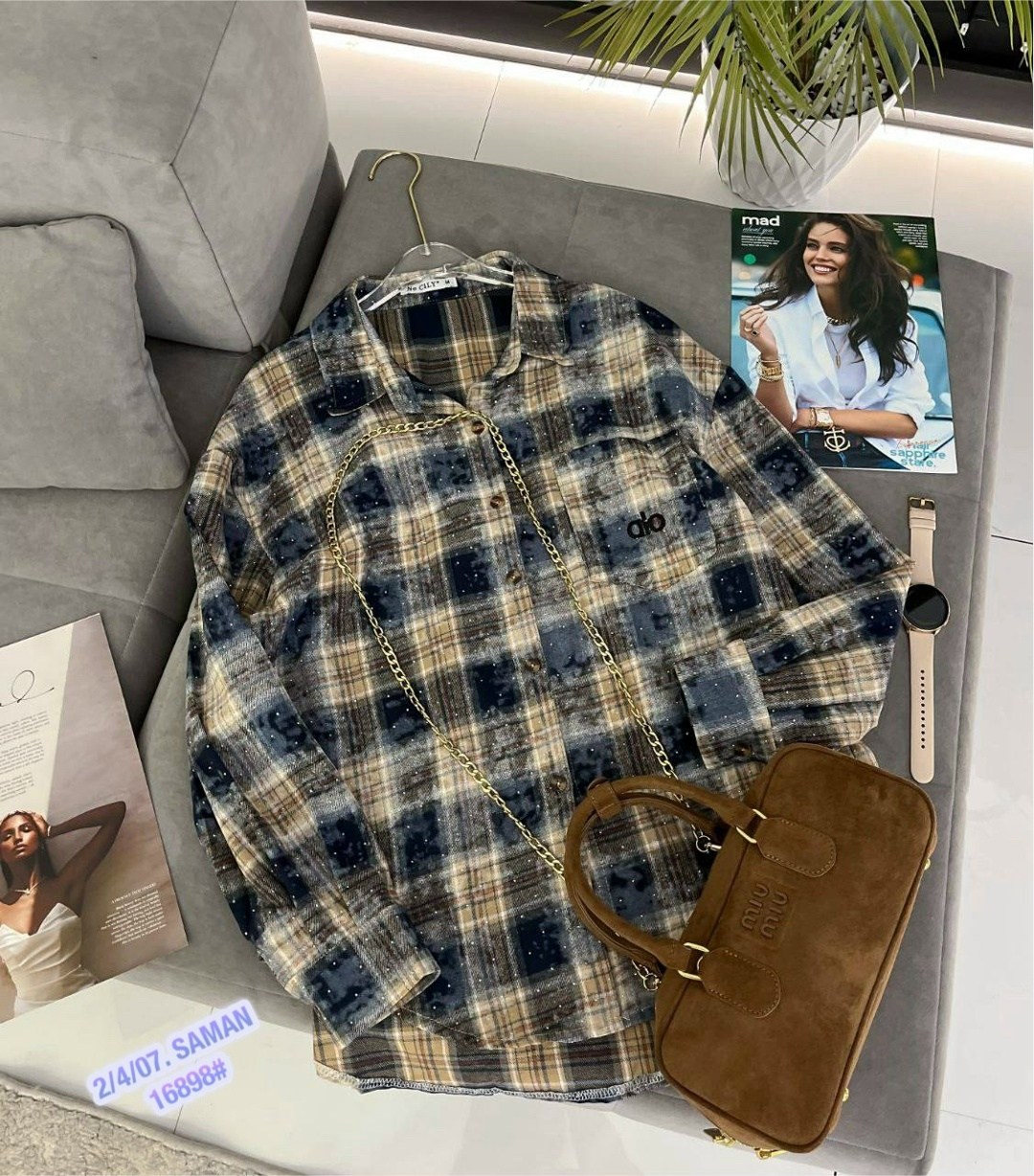 рубашка в клетку,рубашка женская клетка,рубашка хлопок,рубашка женская 7007 "клетка № 4",клетчатая рубашка