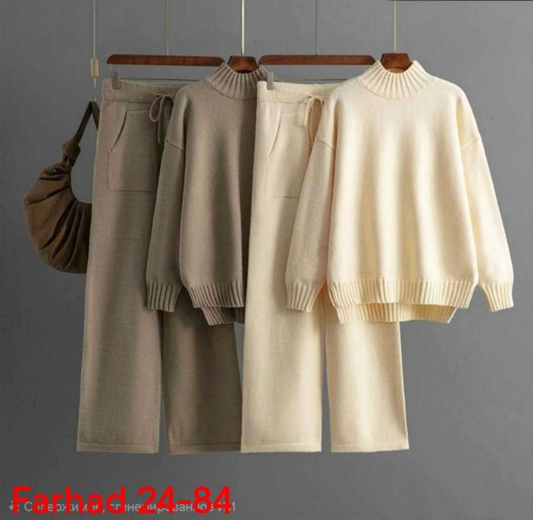 трикотажный костюм с брюками вязаный junaseven,костюм вязаный теплый с брюками,костюм вязаный теплый с брюками kamillastyle,костюм вязаный с брюками,вязаный костюм женский