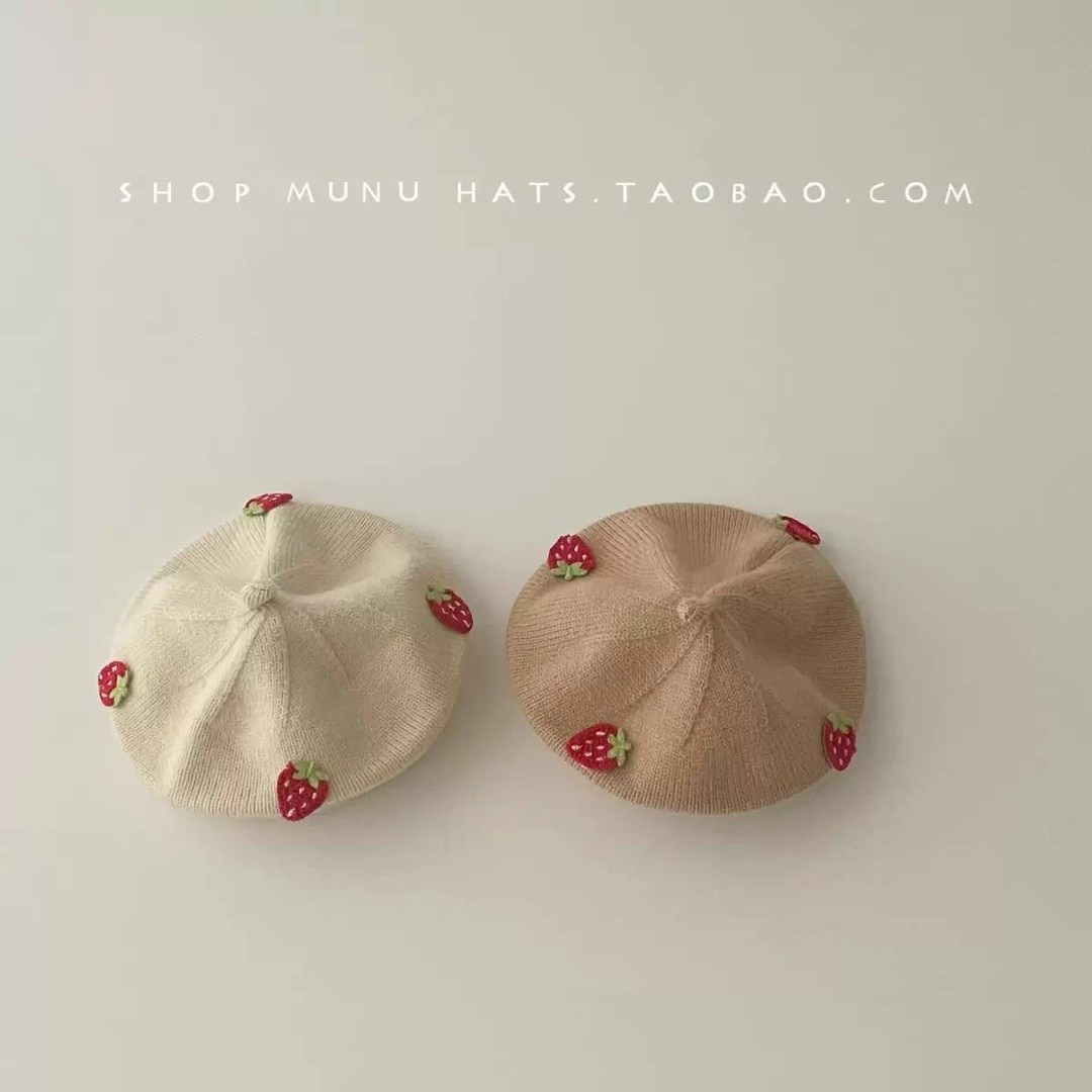 шапочка вишенки,берет детский,детский шапка,берет,шапочка