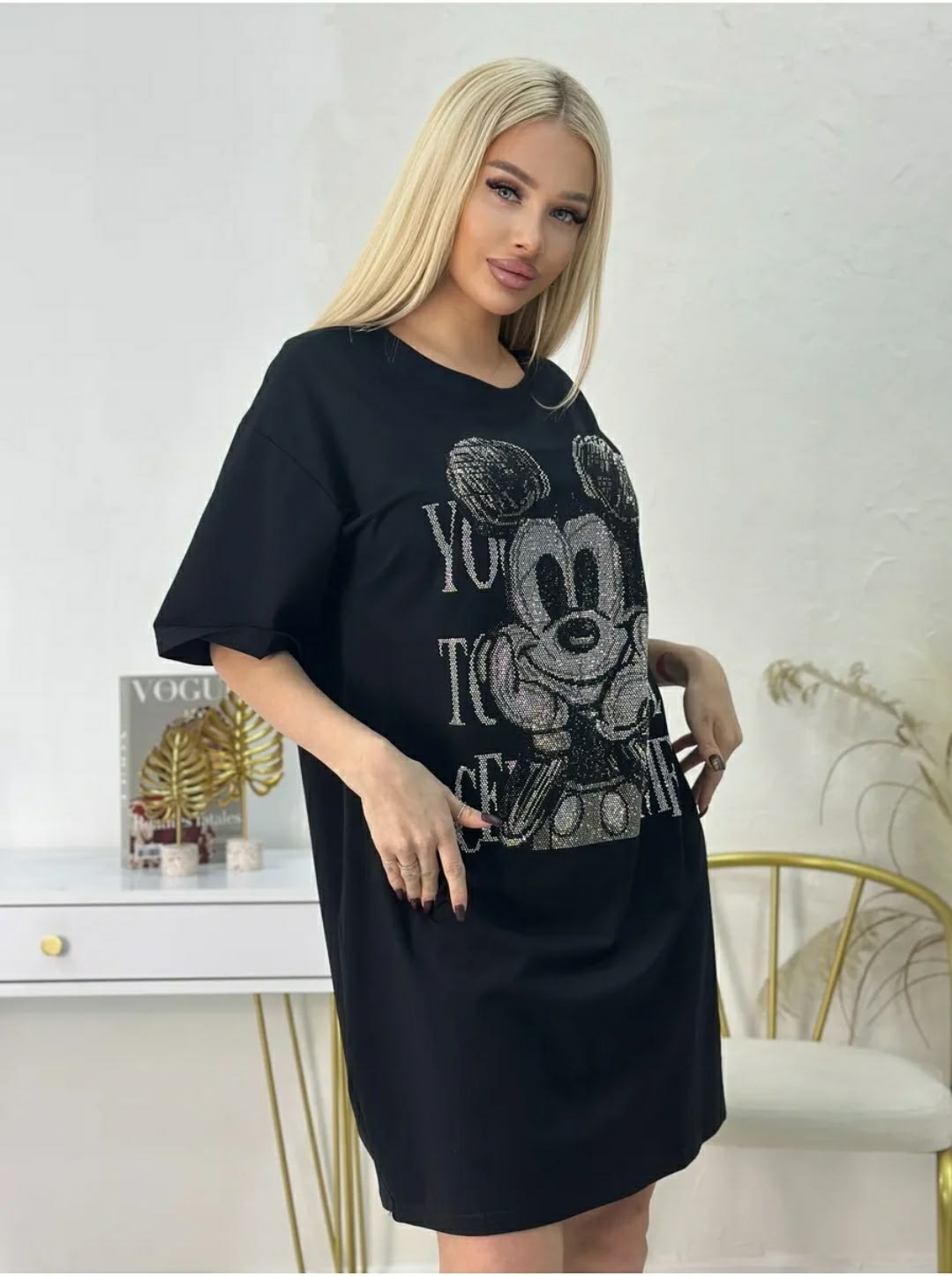 туника домашняя со стразами,туника женская,туника женская платье,туника домашняя,футболка оверсайз со стразами fashion lux