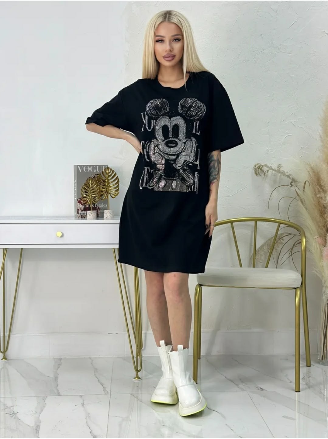 туника домашняя со стразами,туника женская,туника женская платье,туника домашняя,футболка оверсайз со стразами fashion lux