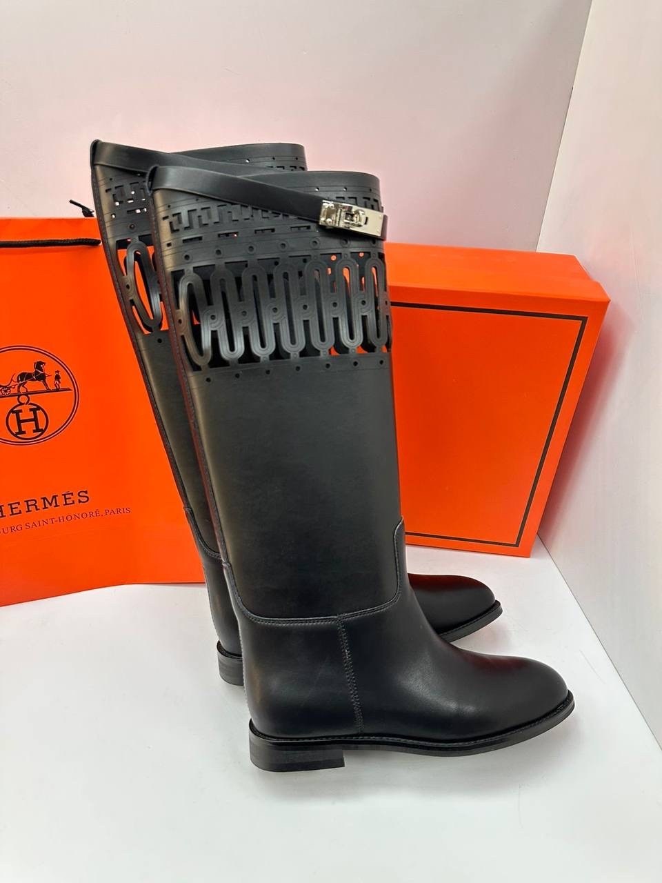 сапоги hermes,сапоги эрмес,сапоги hermes жокейские,сапоги hermes женские кожаные чёрного цвета,сапоги гермес