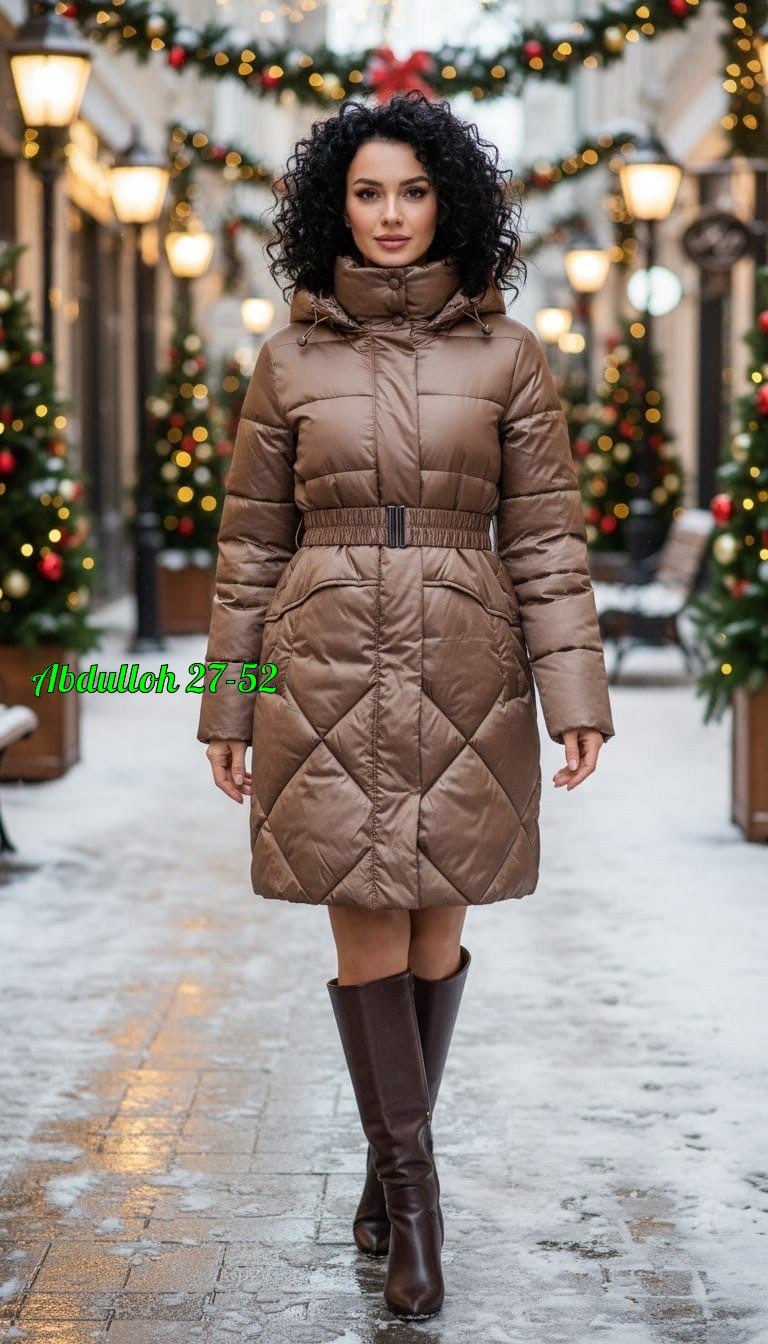 пуховик женский,пальто зимнее стеганое с капюшоном fadjo,зимние куртки,пуховик,пальто пуховик