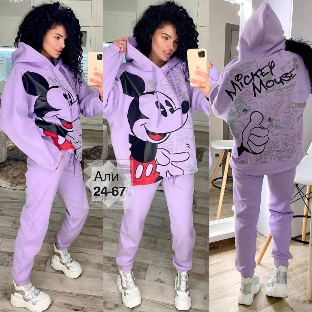 спортивный костюм с принтом микки маус,костюм теплый,женский спортивный костюм на флисе микки,костюм с микки маусом,костюм на флисе