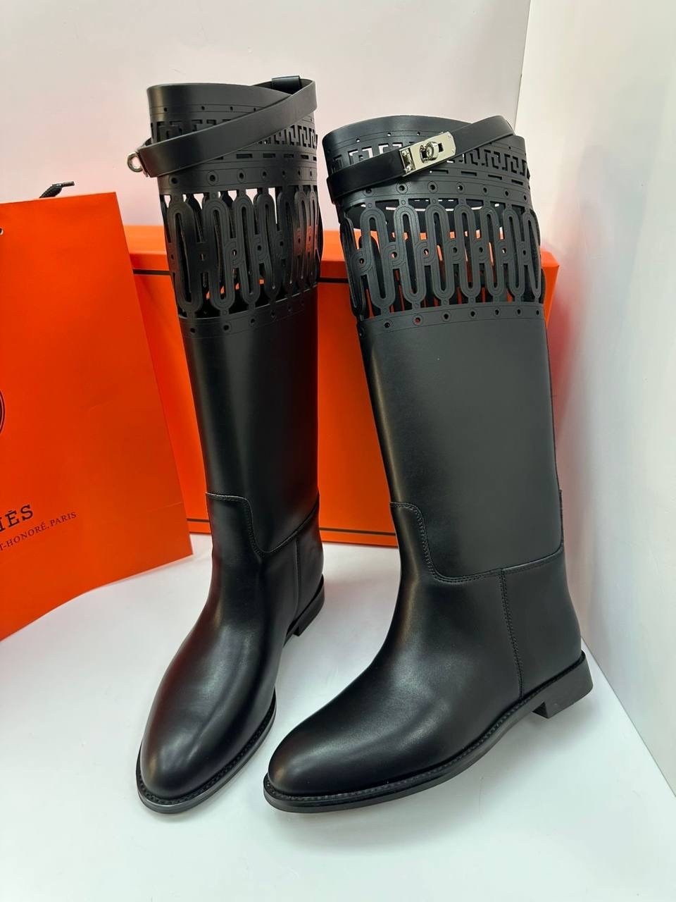 сапоги hermes,сапоги эрмес,сапоги hermes жокейские,сапоги hermes женские кожаные чёрного цвета,сапоги гермес