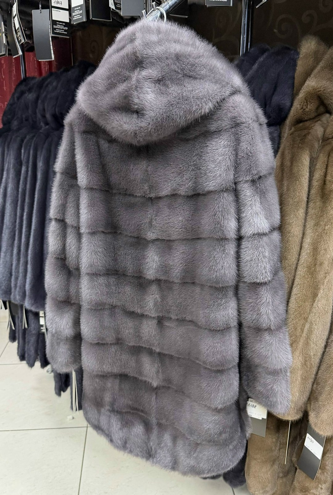 шубка из меха европейской норки с капюшоном цвет лаванда,шубка из меха европейской норки с капюшоном,шуба норковая,шуба норковая с капюшоном,шубка из меха европейской норки с капюшоном цвет капучино