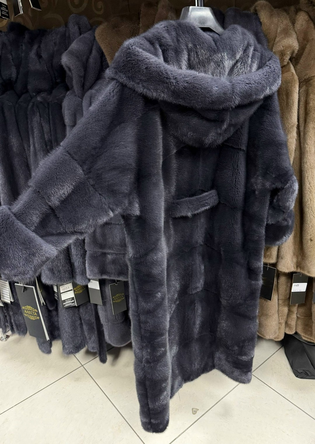 шуба норковая,шуба bffur из натурального меха норки,норковая шуба с поясом и капюшоном,норковая шуба с поясом,шуба халат с поясом из меха рекса