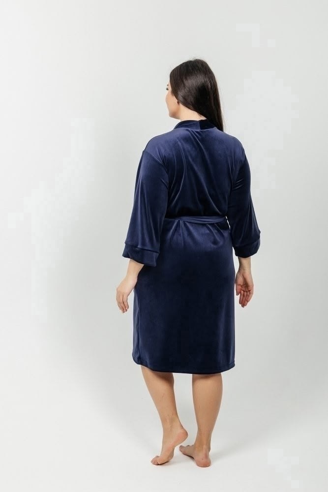 халат женский велюровый,халат женский бархатный,велюровый халат,халат велюровый женский синий росхалат,женский велюровый халат с шалькой темно-синий