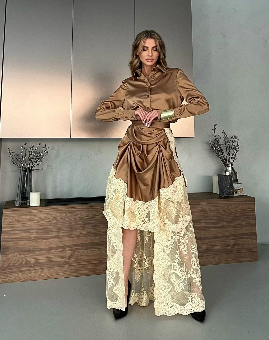 атласное платье,платье винтажное,шелковое платье,платье,шелковое платье кофейного оттенка