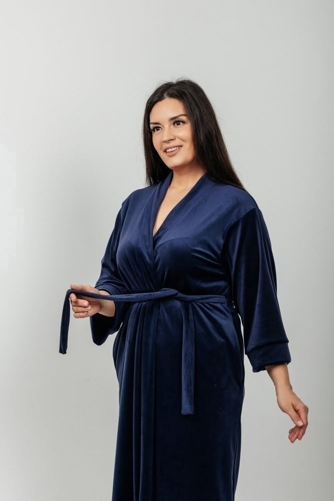халат женский велюровый,халат женский бархатный,велюровый халат,халат велюровый женский синий росхалат,женский велюровый халат с шалькой темно-синий