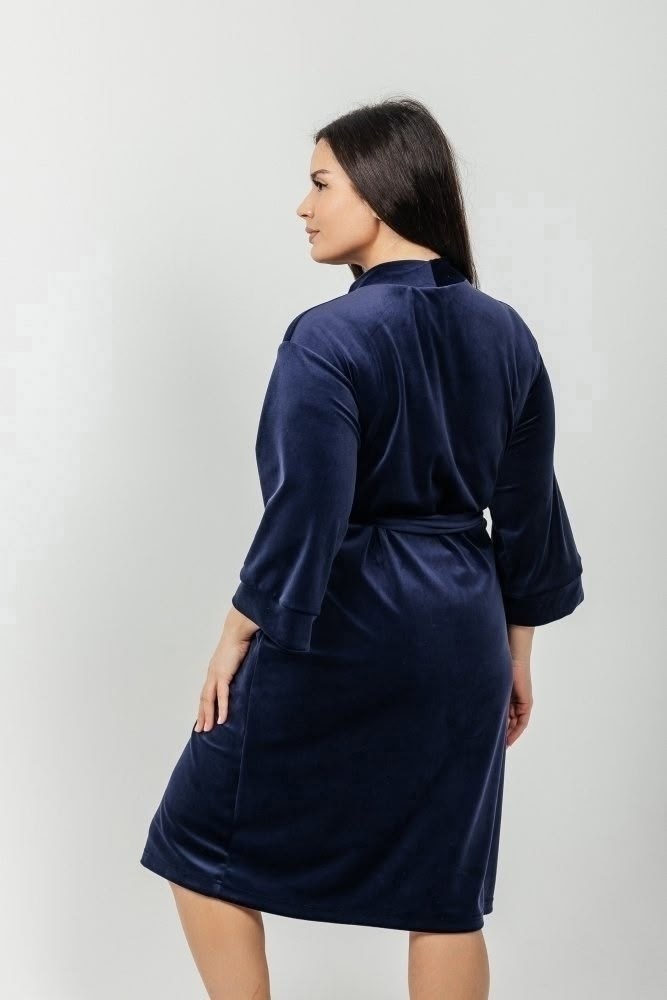 халат женский велюровый,халат женский бархатный,велюровый халат,халат велюровый женский синий росхалат,женский велюровый халат с шалькой темно-синий